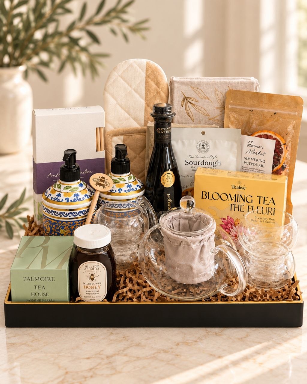 The Estate Collection closing gift collection arranged on a serving tray